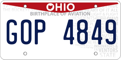 OH license plate GOP4849