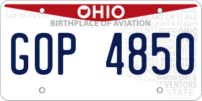 OH license plate GOP4850