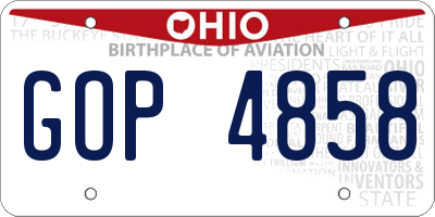 OH license plate GOP4858
