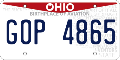 OH license plate GOP4865