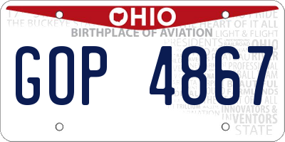 OH license plate GOP4867