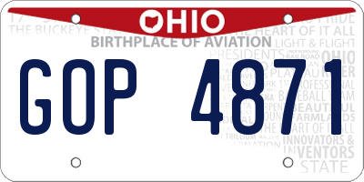OH license plate GOP4871