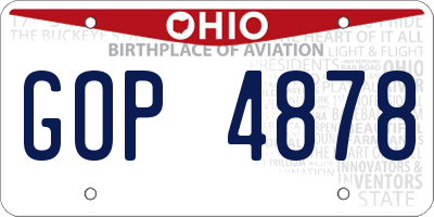 OH license plate GOP4878