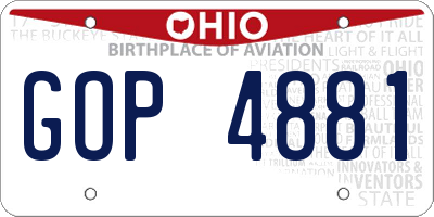 OH license plate GOP4881