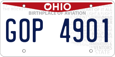OH license plate GOP4901