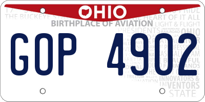 OH license plate GOP4902