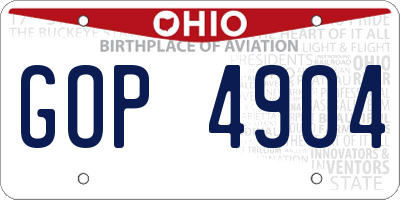 OH license plate GOP4904