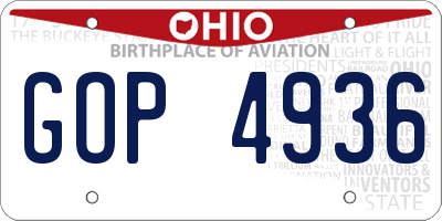 OH license plate GOP4936