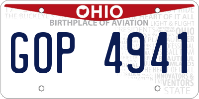 OH license plate GOP4941