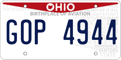 OH license plate GOP4944