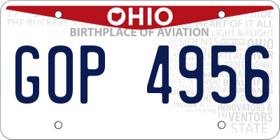 OH license plate GOP4956