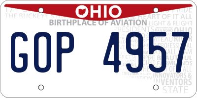 OH license plate GOP4957