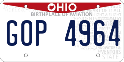 OH license plate GOP4964