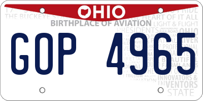 OH license plate GOP4965