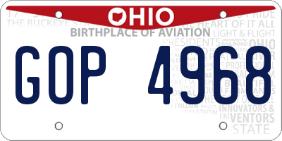 OH license plate GOP4968
