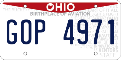 OH license plate GOP4971
