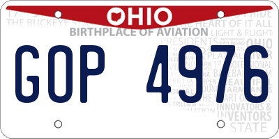OH license plate GOP4976