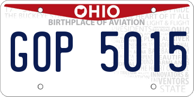 OH license plate GOP5015