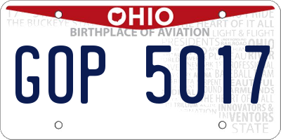 OH license plate GOP5017