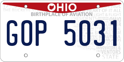 OH license plate GOP5031