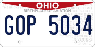 OH license plate GOP5034