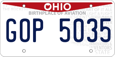 OH license plate GOP5035