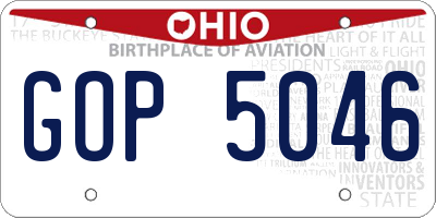 OH license plate GOP5046