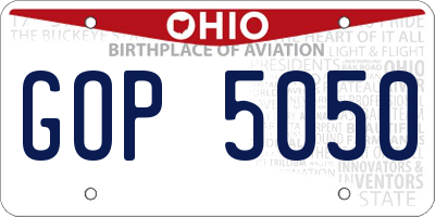 OH license plate GOP5050