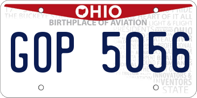 OH license plate GOP5056