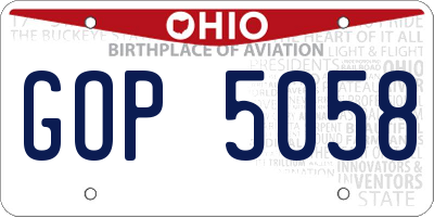 OH license plate GOP5058