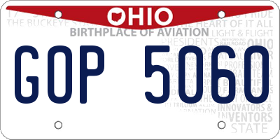 OH license plate GOP5060