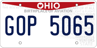 OH license plate GOP5065
