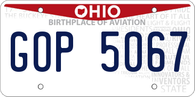 OH license plate GOP5067