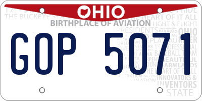 OH license plate GOP5071
