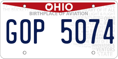 OH license plate GOP5074