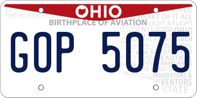 OH license plate GOP5075