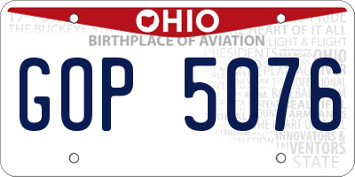 OH license plate GOP5076