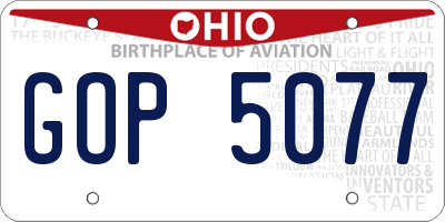 OH license plate GOP5077
