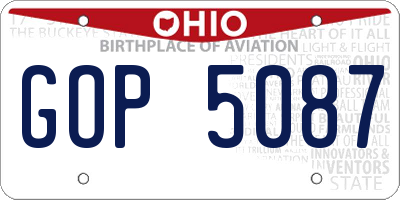 OH license plate GOP5087