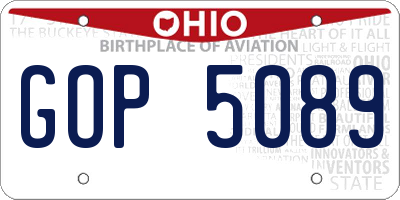OH license plate GOP5089