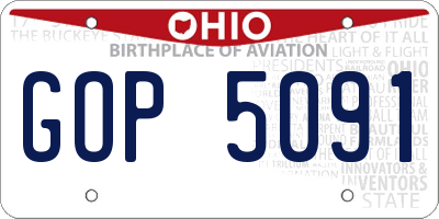 OH license plate GOP5091