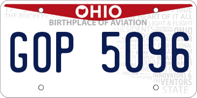 OH license plate GOP5096