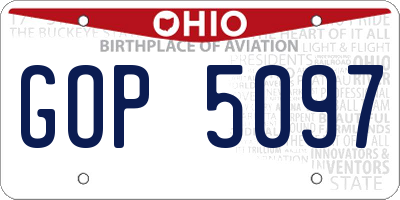 OH license plate GOP5097