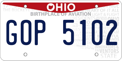 OH license plate GOP5102