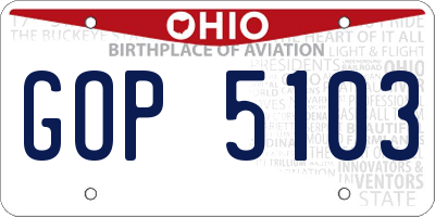 OH license plate GOP5103