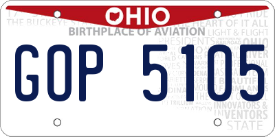 OH license plate GOP5105