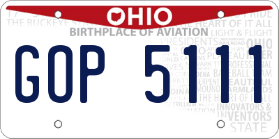 OH license plate GOP5111