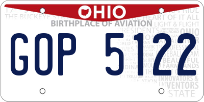 OH license plate GOP5122