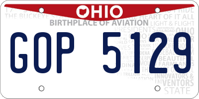 OH license plate GOP5129