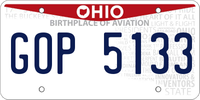 OH license plate GOP5133